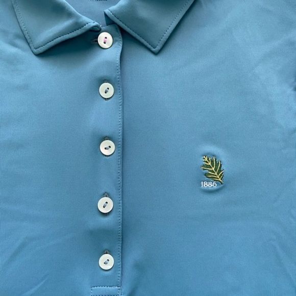 Peter Millar Polo Women’s Mult-Button Aqua Green Shirt Size M - Picture 3 of 4